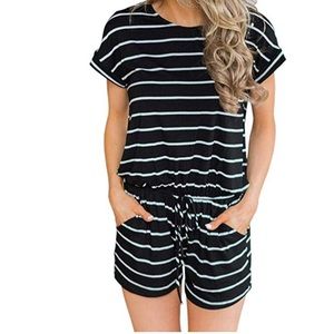 Black and white cotton romper m